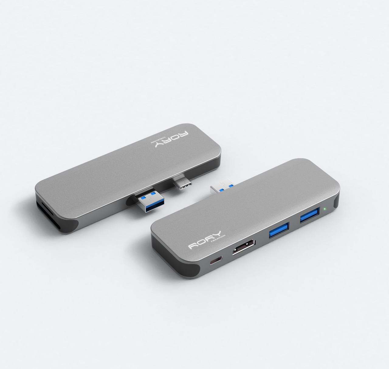 "HUB---MDP M+USB AM TO HDMI+MDP F +2*USB3.1 +SD/TF silver aluminum case"