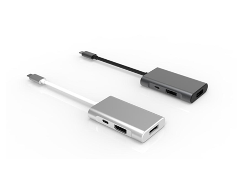 USB 3.1 Type-C to DP*2+Type-C Charging Adapter